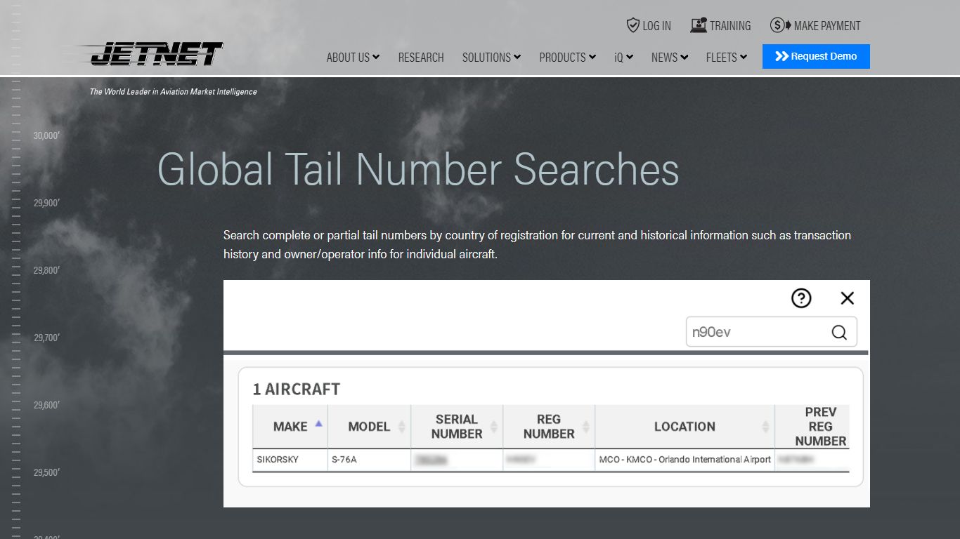 Search by Tail Number