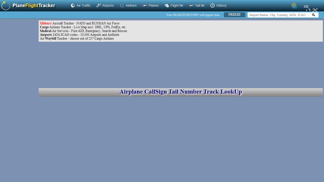 Airplane CallSign Tail Number Track LookUp - Plane Flight Tracker