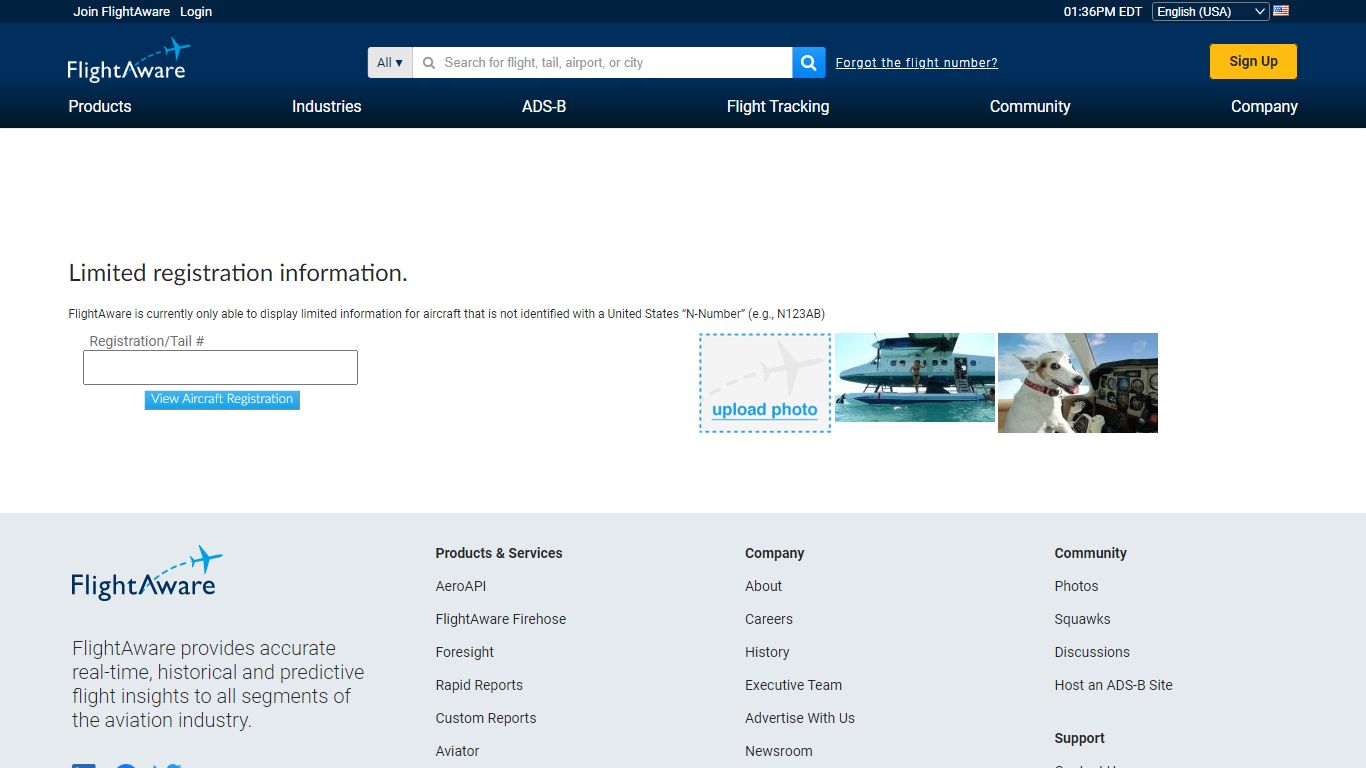 Aircraft Registration - FlightAware